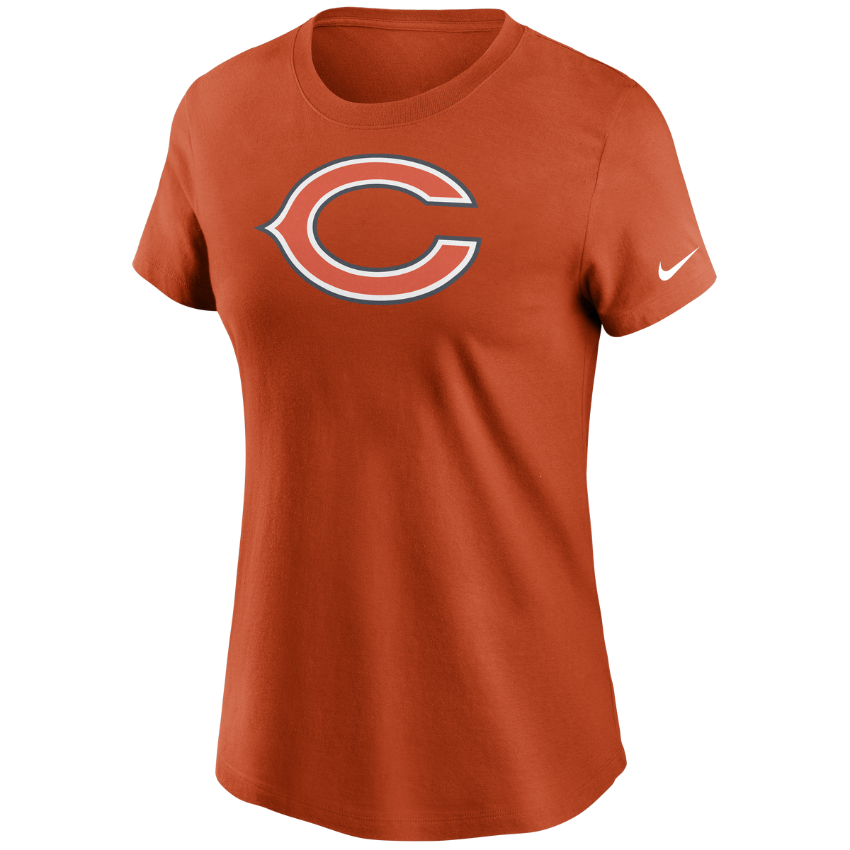 Chicago Bears Nike Women Orange C Logo T-Shirt product image 1, provided for visual reference and product detail review