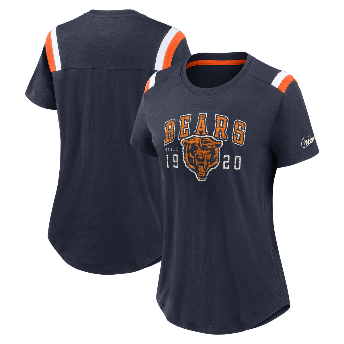 Chicago Bears Nike Women Slub Fashion Top product image 1, provided for visual reference and product detail review