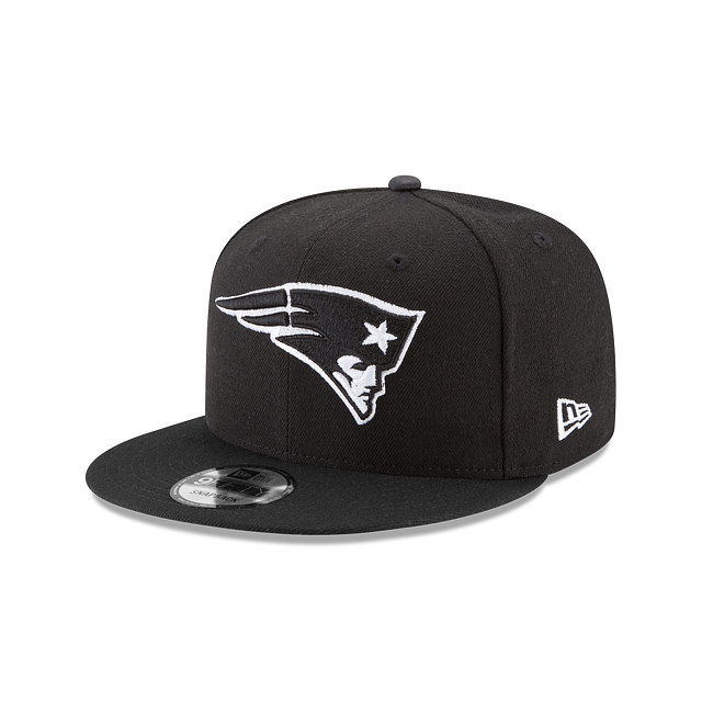 New England Patriots NFL New Era Men Black White 9Fifty Basic Snapback product image 1, provided for visual reference and