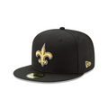 New Orleans Saints NFL New Era Men Black 59Fifty Team Basic Fitted Hat product image 1, provided for visual reference and