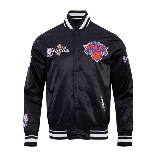 New York Knicks NBA Pro Standard Men Black 2026 Championship Satin Jacket product image 2, provided for visual reference and