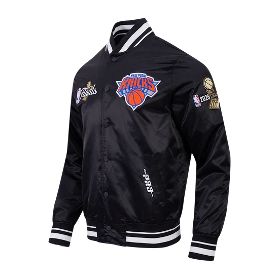 New York Knicks NBA Pro Standard Men Black 2026 Championship Satin Jacket product image 3, provided for visual reference and