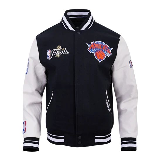 New York Knicks NBA Pro Standard Men Black/White 2026 Championship Wool Varsity Jacket product image 2, provided for visual