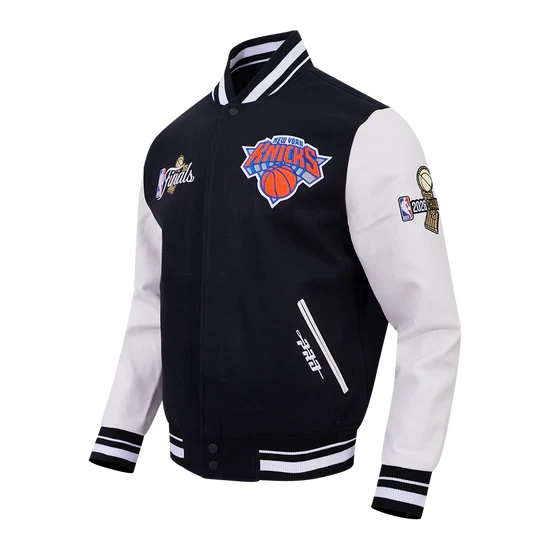 New York Knicks NBA Pro Standard Men Black/White 2026 Championship Wool Varsity Jacket product image 3, provided for visual