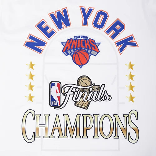 New York Knicks NBA Pro Standard Men White 2026 Championship Drop Shoulder T-Shirt product image 7, provided for visual
