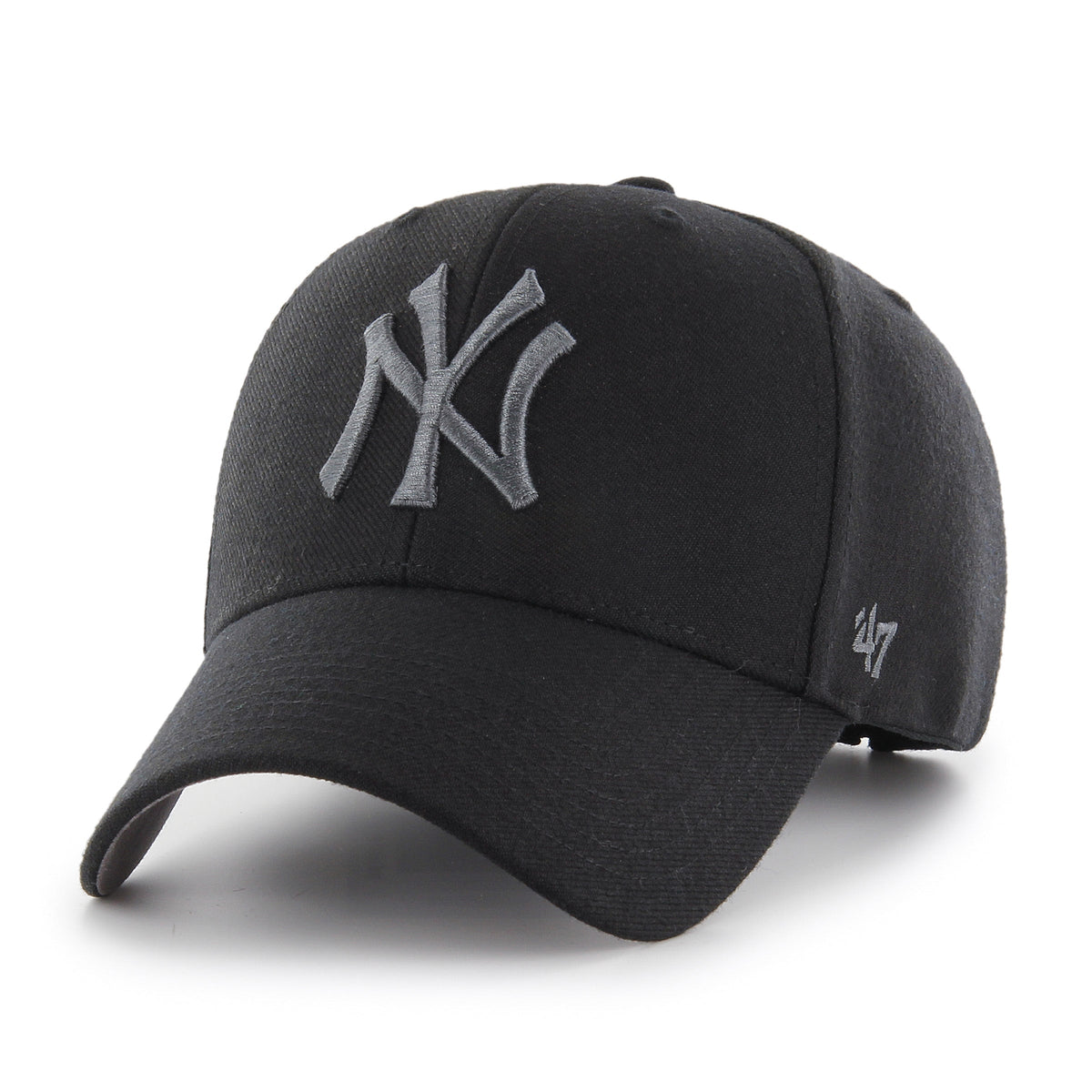 New York Yankees MLB 47 Brand Men Black MVP Adjustable Hat product image 1, provided for visual reference and product detail