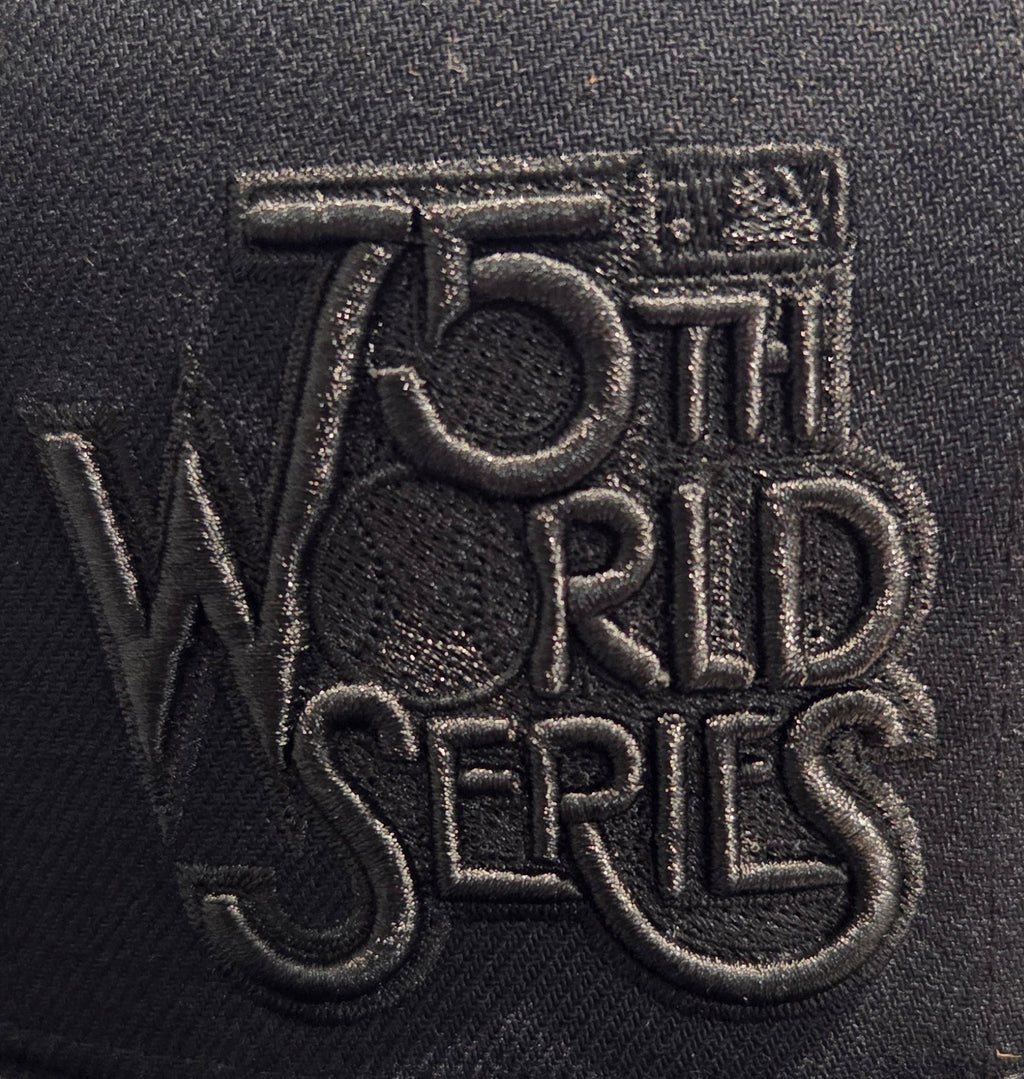 New York Yankees MLB Mitchell & Ness Men Black Blacked Out Snapback Hat product image 2, provided for visual reference and
