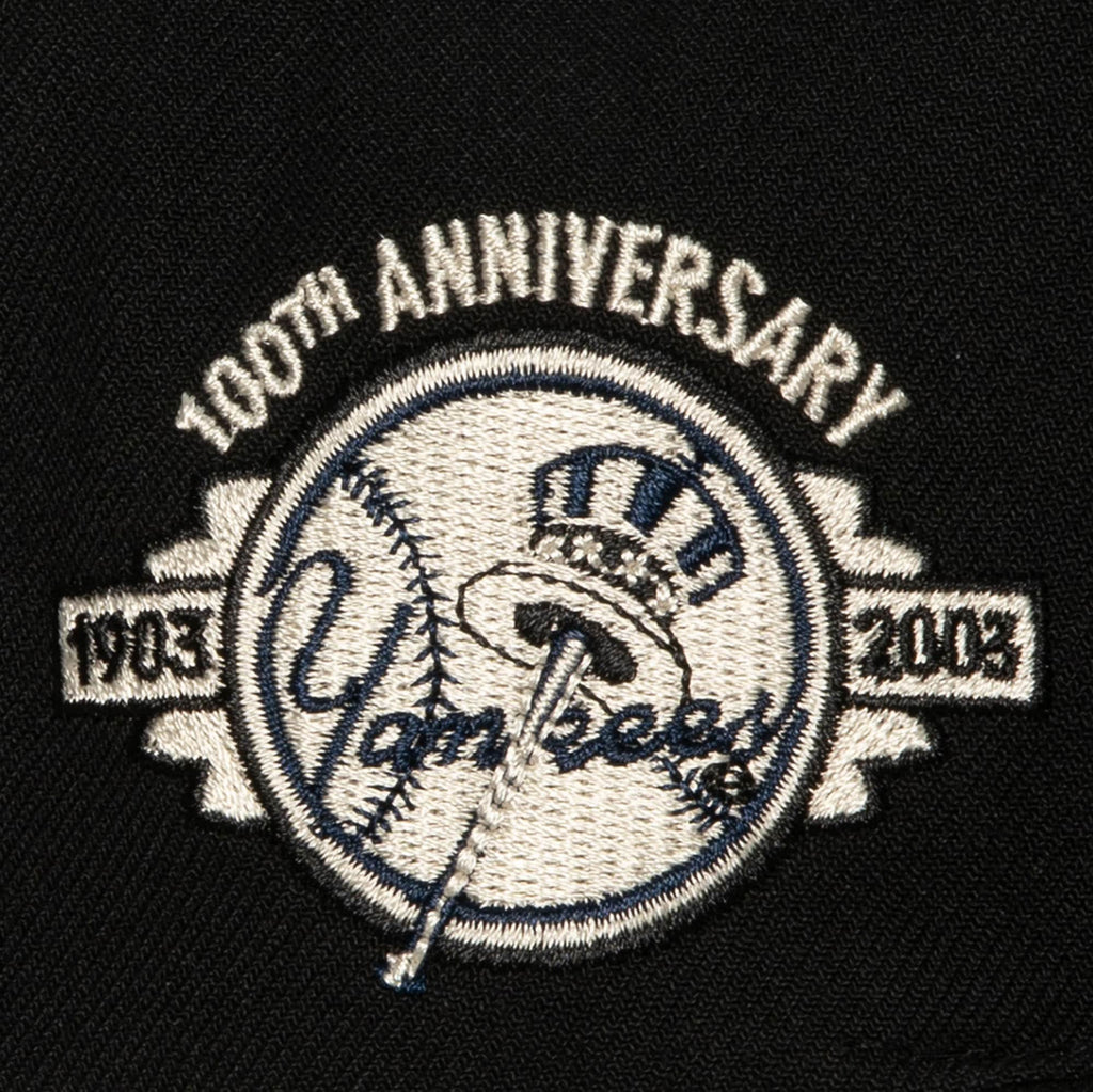 New York Yankees MLB Mitchell & Ness Men Black 100th Anniversary Snapback product image 3, provided for visual reference and