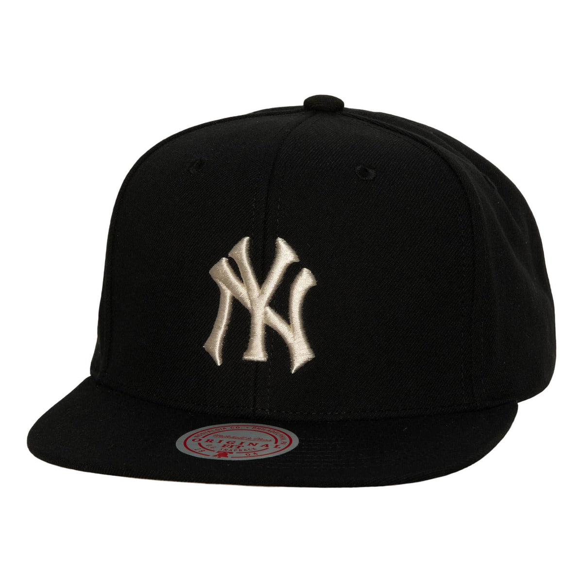 New York Yankees MLB Mitchell & Ness Men Black 100th Anniversary Snapback product image 1, provided for visual reference and