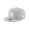 New York Yankees MLB New Era Men Grey 59Fifty Basic Fitted Hat product image 1, provided for visual reference and product