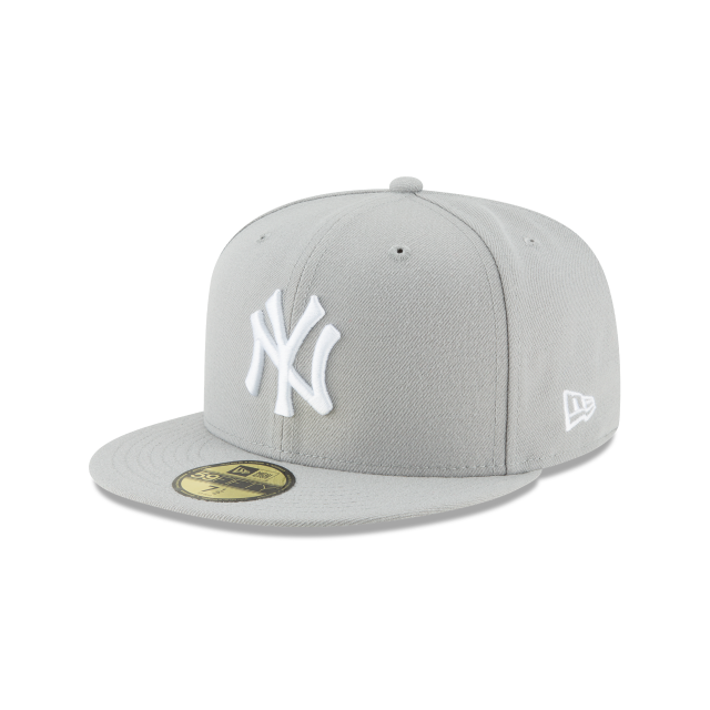 New York Yankees MLB New Era Men Grey 59Fifty Basic Fitted Hat product image 1, provided for visual reference and product