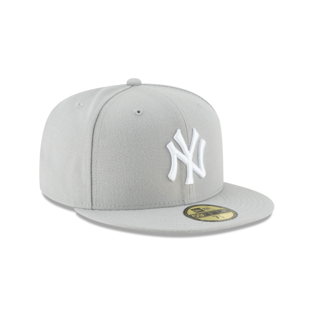 New York Yankees MLB New Era Men Grey 59Fifty Basic Fitted Hat product image 3, provided for visual reference and product