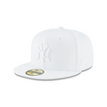 New York Yankees MLB New Era Men White on White 59Fifty Basic Fitted Hat product image 1, provided for visual reference and