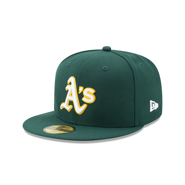 Oakland Athletics MLB New Era Men Green 59Fifty Authentic Collection Road Fitted Hat product image 1, provided for visual