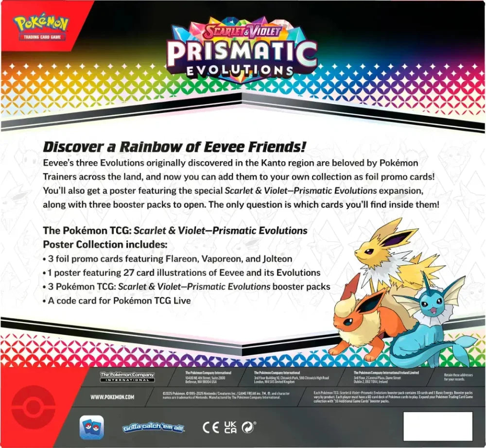 Pokémon TCG Prismatic Evolutions Scarlet and Violet Poster Collection product image 2, provided for visual reference and