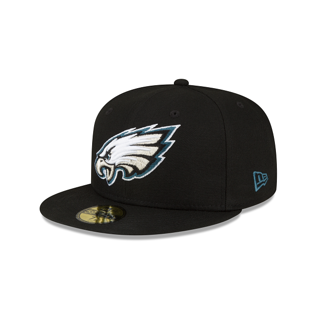 Philadelphia Eagles NFL New Era Men Black 59Fifty Team Basic Fitted Hat product image 1, provided for visual reference and