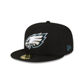 Philadelphia Eagles NFL New Era Men Black 59Fifty Team Basic Fitted Hat product image 1, provided for visual reference and