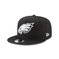 Philadelphia Eagles NFL New Era Men Black White 9Fifty Basic Snapback product image 1, provided for visual reference and