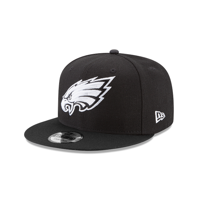 Philadelphia Eagles NFL New Era Men Black White 9Fifty Basic Snapback product image 1, provided for visual reference and
