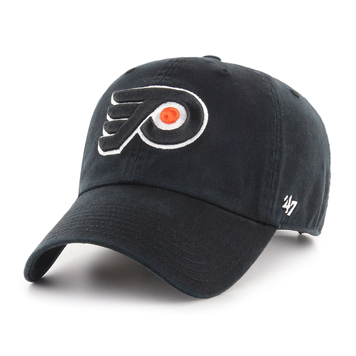 Philadelphia Flyers NHL 47 Brand Men Black Clean Up Adjustable Hat product image 1, provided for visual reference and