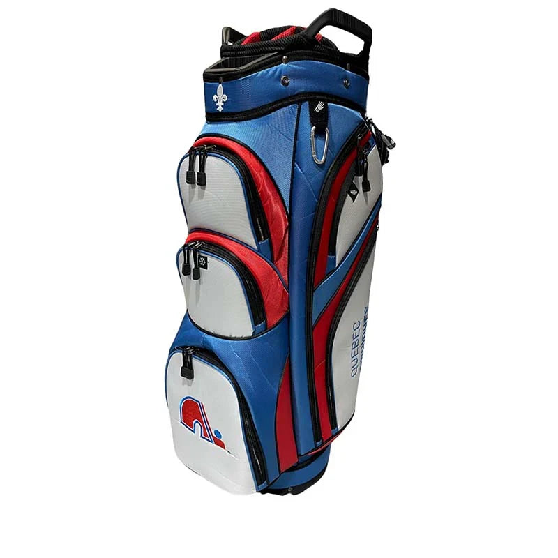 Quebec Nordiques NHL Cream/Light Blue Golf Cart Bag product image 1, provided for visual reference and product detail review