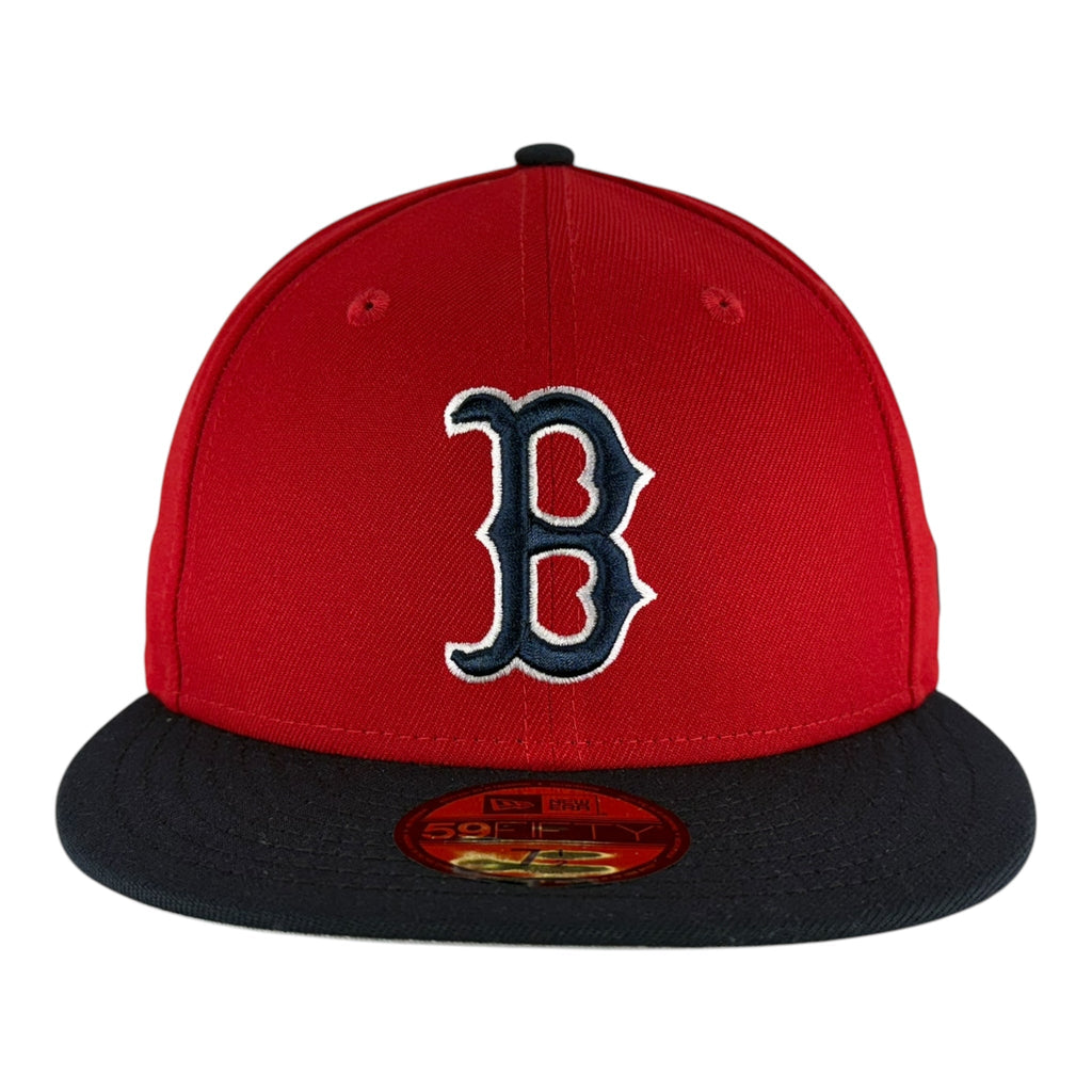 Boston Red Sox Red/Navy New Era 59FIFTY Fitted Hat product image 2, provided for visual reference and product detail review