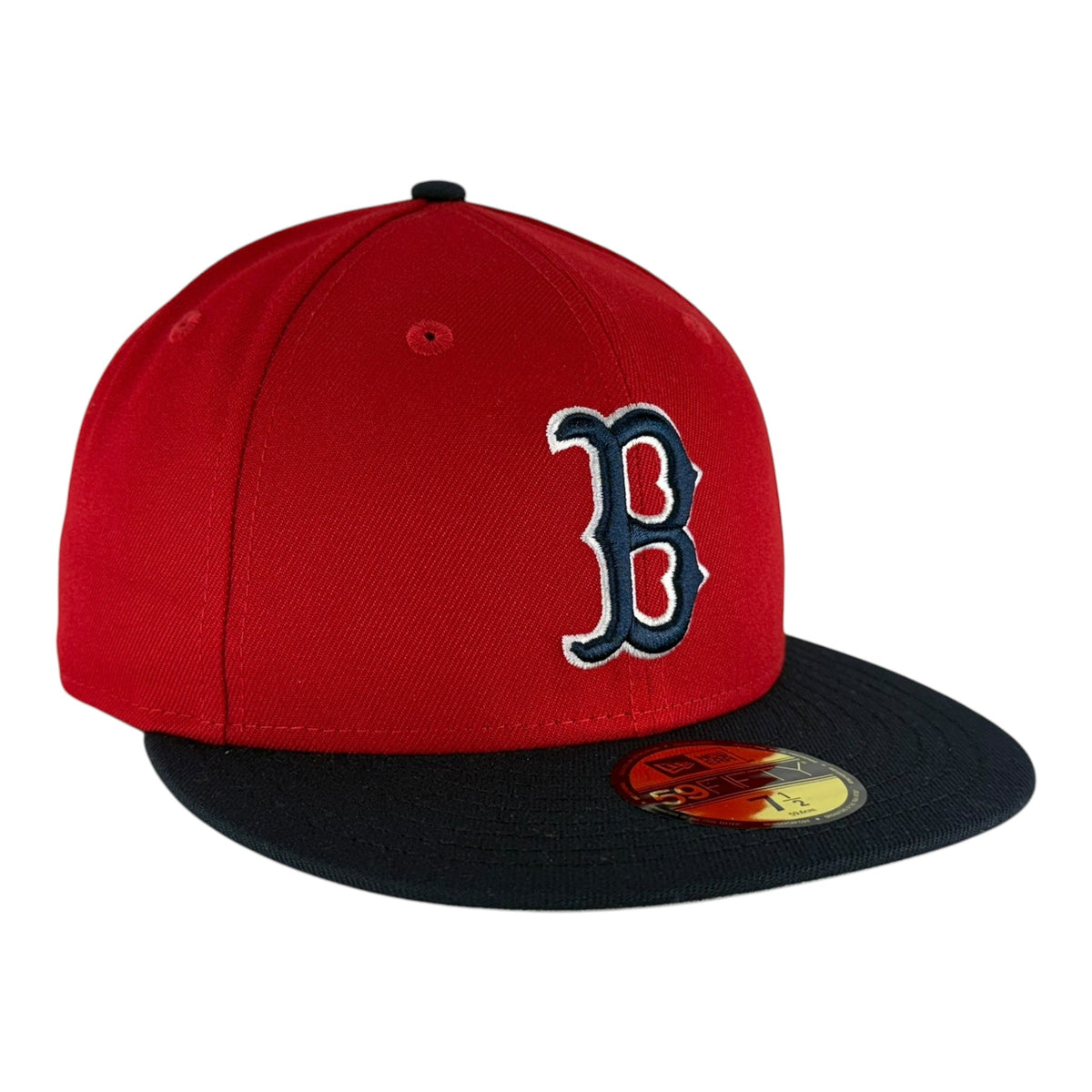 Boston Red Sox Red/Navy New Era 59FIFTY Fitted Hat product image 1, provided for visual reference and product detail review