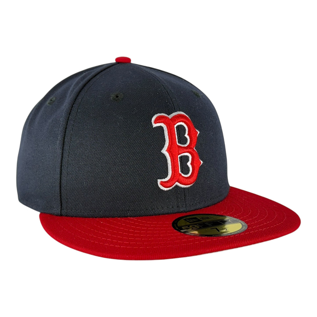 Boston Red Sox Navy/Red New Era 59FIFTY Fitted Hat product image 1, provided for visual reference and product detail review