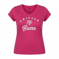 Chicago Bears 47 Ultra Rival Women Pink Magenta V-Neck T-Shirt product image 1, provided for visual reference and product