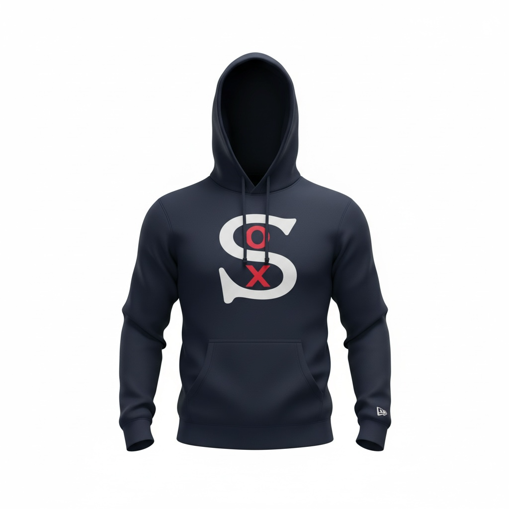 Chicago White Sox New Era Navy Old School Hoodie product image 1, provided for visual reference and product detail review
