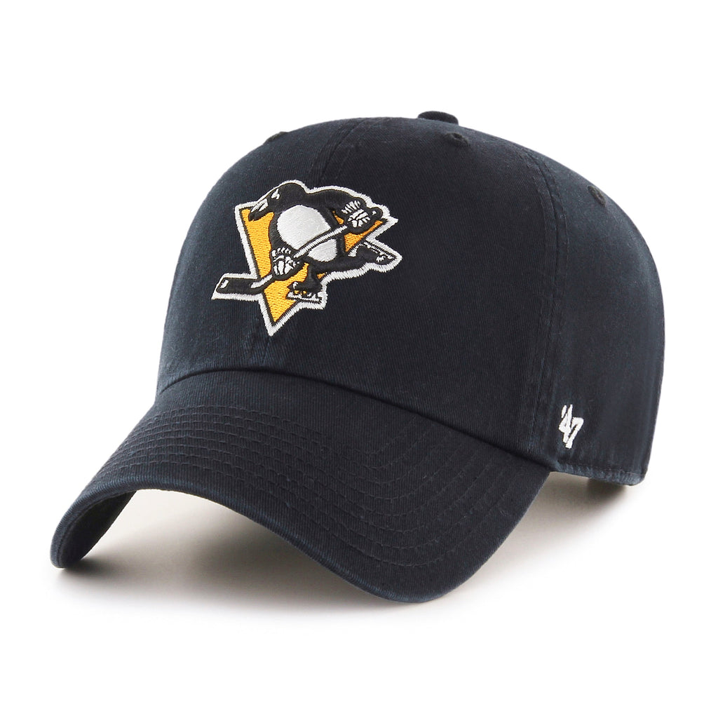 Pittsburgh Penguins NHL 47 Brand Men Black Clean Up Adjustable Hat product image 1, provided for visual reference and