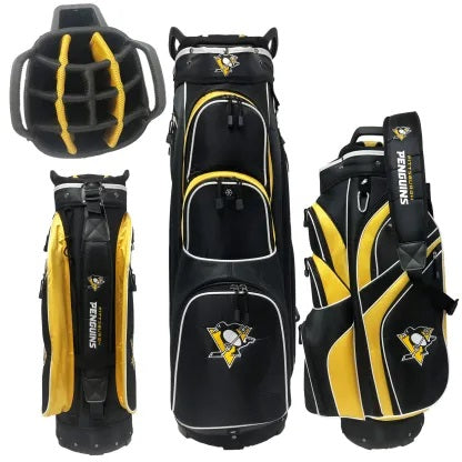 Pittsburgh Penguins NHL Black/Yellow Golf Cart Bag product image 2, provided for visual reference and product detail review
