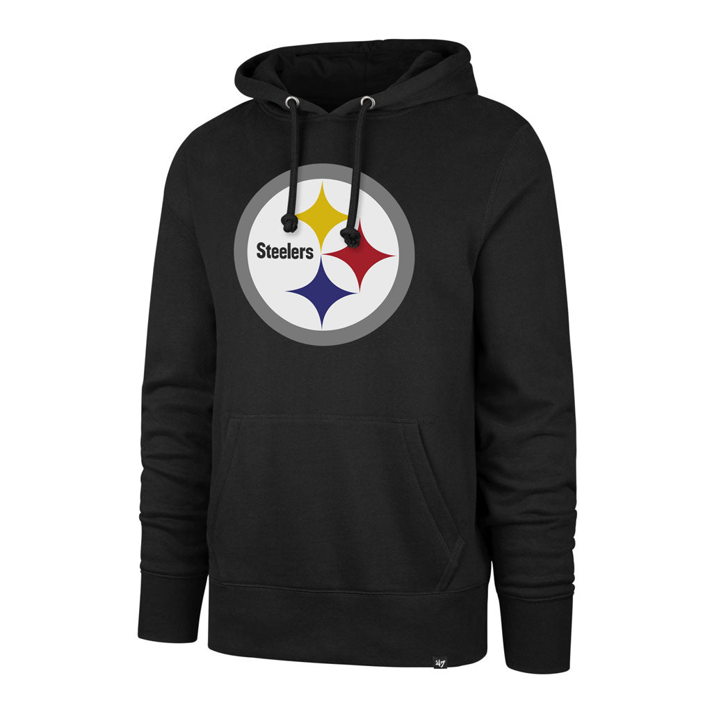 Pittsburgh Steelers NFL 47 Brand Men Black Imprint Headline Pullover Hoodie product image 1, provided for visual reference