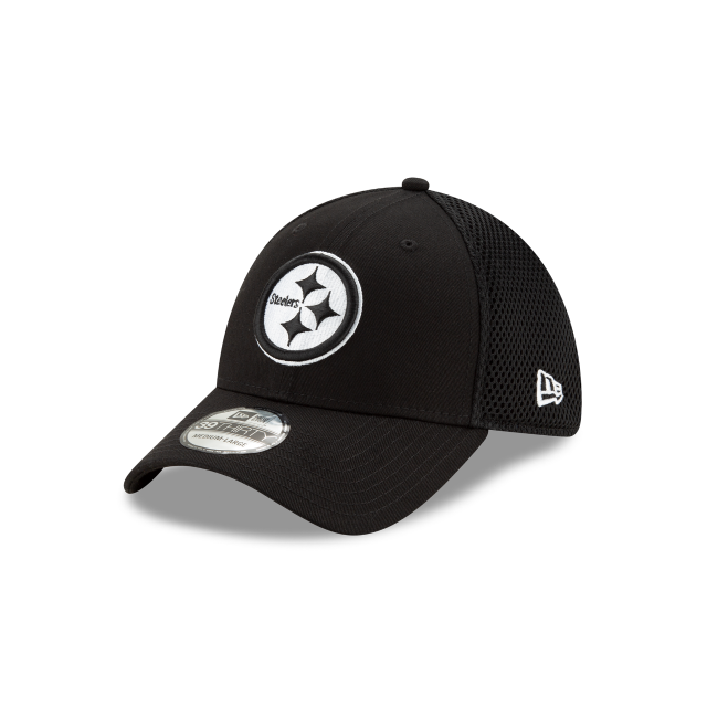 Pittsburgh Steelers NFL New Era Men Black/White 39Thirty Neo Stretch Fit Hat product image 1, provided for visual reference