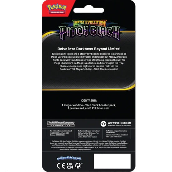 Pokémon TCG Mega Evolution ME05 Pitch Black Checklane Blister Pack product image 2, provided for visual reference and