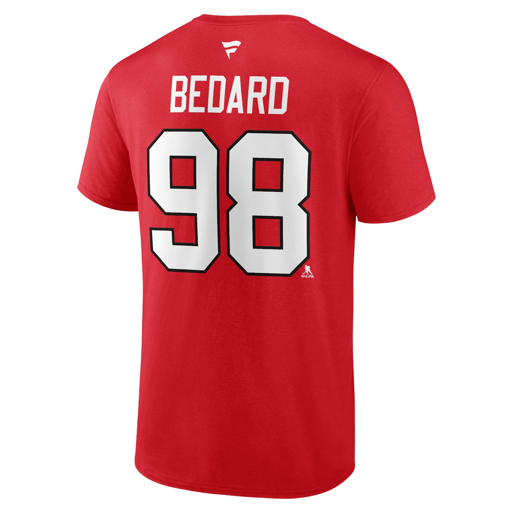 Connor Bedard #98 Chicago Blackhawks Red T-Shirt product image 3, provided for visual reference and product detail review