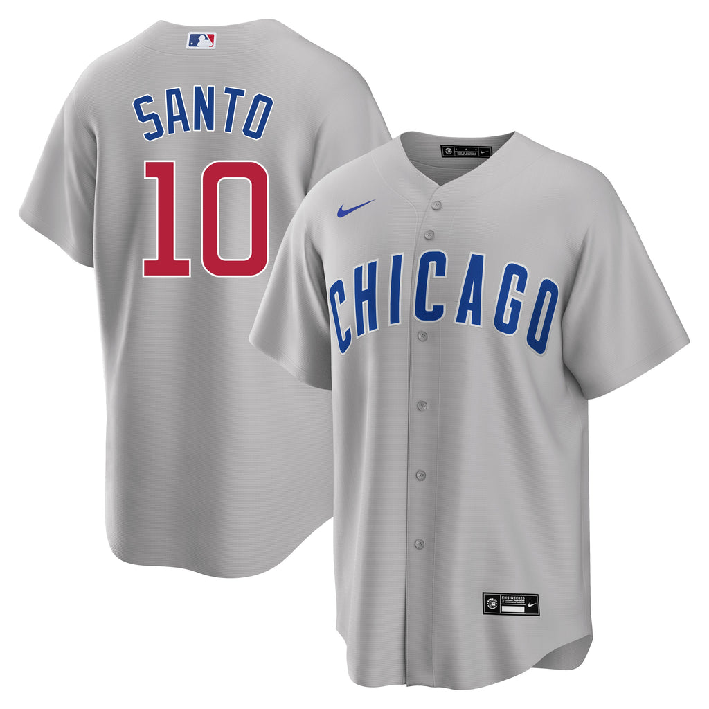 Ron Santo Chicago Cubs Road Gray Men Replica Jersey product image 1, provided for visual reference and product detail review
