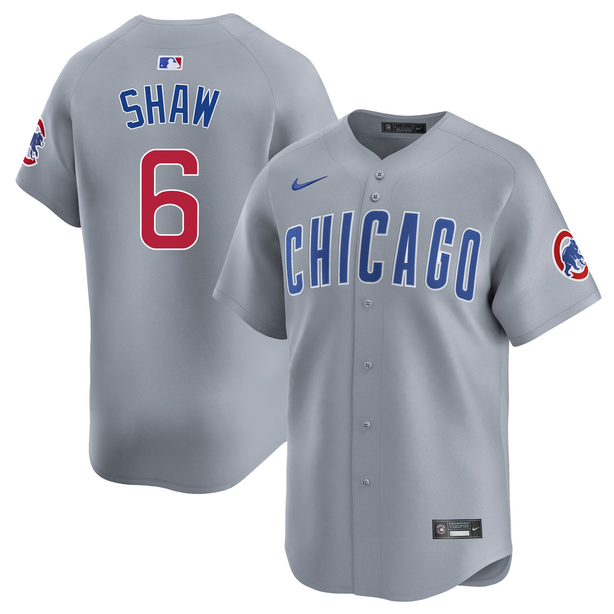 Matt Shaw Chicago Cubs Nike Limited Grey Road Jersey product image 1, provided for visual reference and product detail review