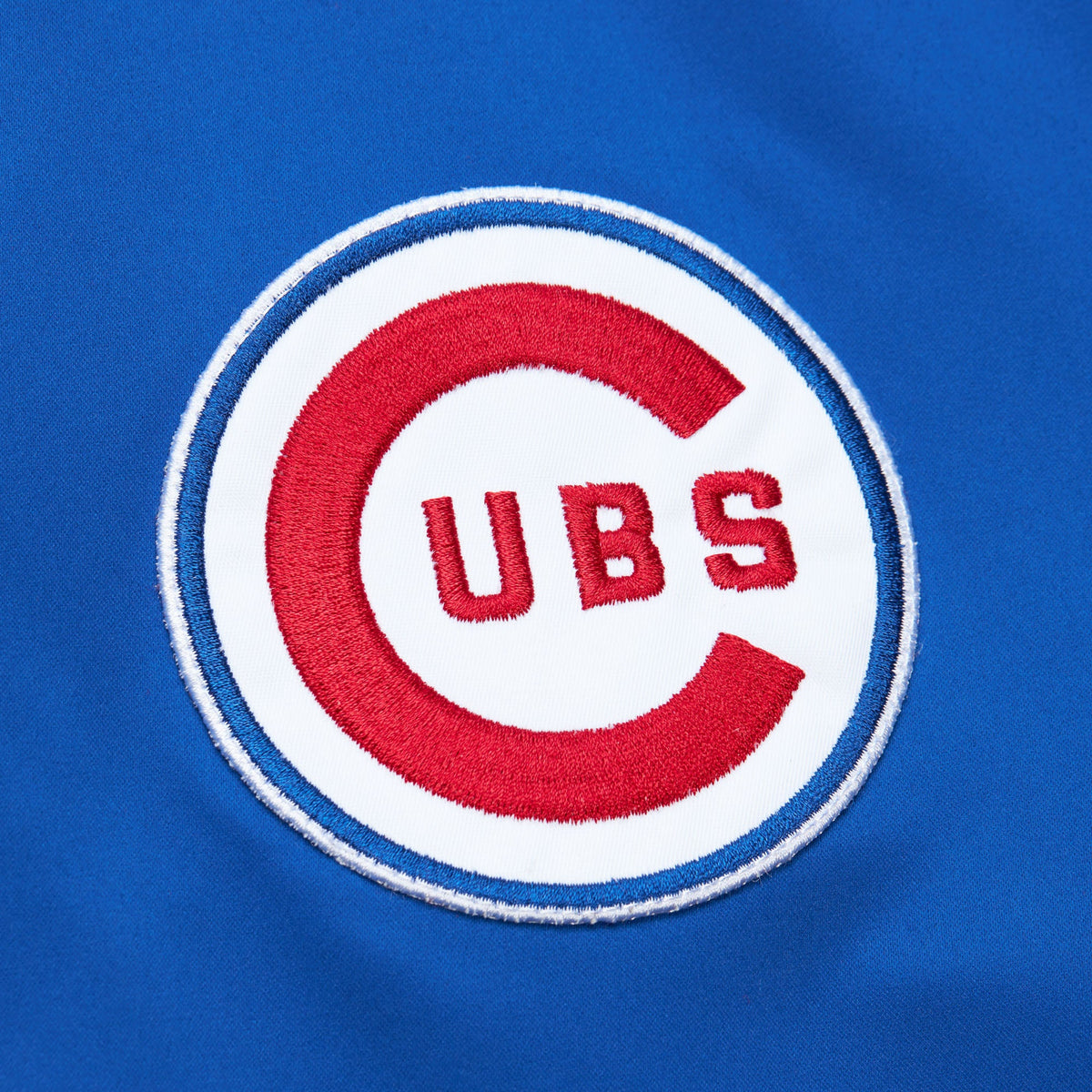Chicago Cubs Mitchell & Ness Lightweight Satin Bomber Jacket product image 3, provided for visual reference and product