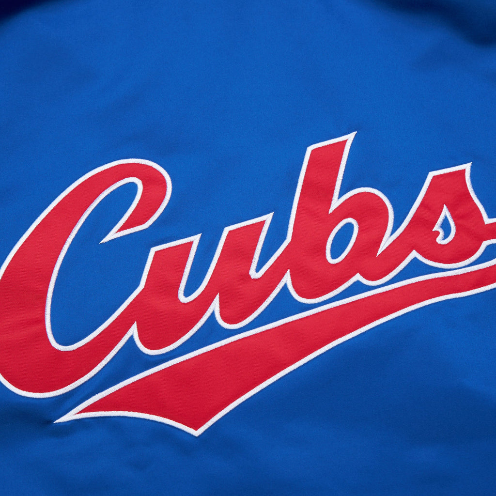 Chicago Cubs Mitchell & Ness Lightweight Satin Bomber Jacket product image 5, provided for visual reference and product