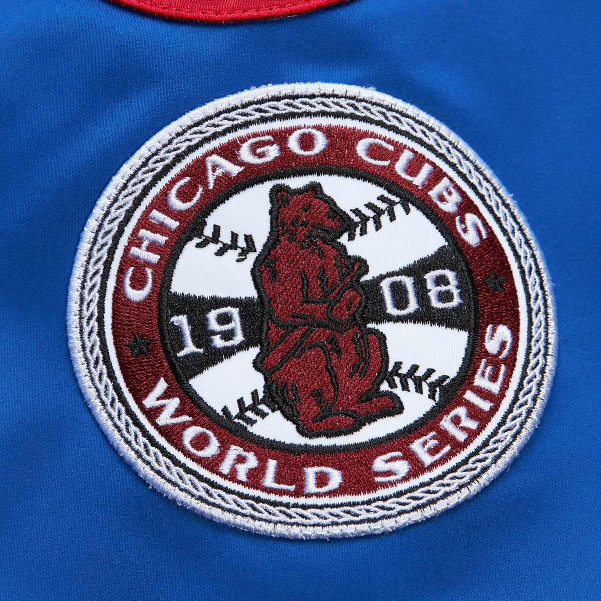 Chicago Cubs Mitchell & Ness Lightweight Satin Bomber Jacket product image 6, provided for visual reference and product