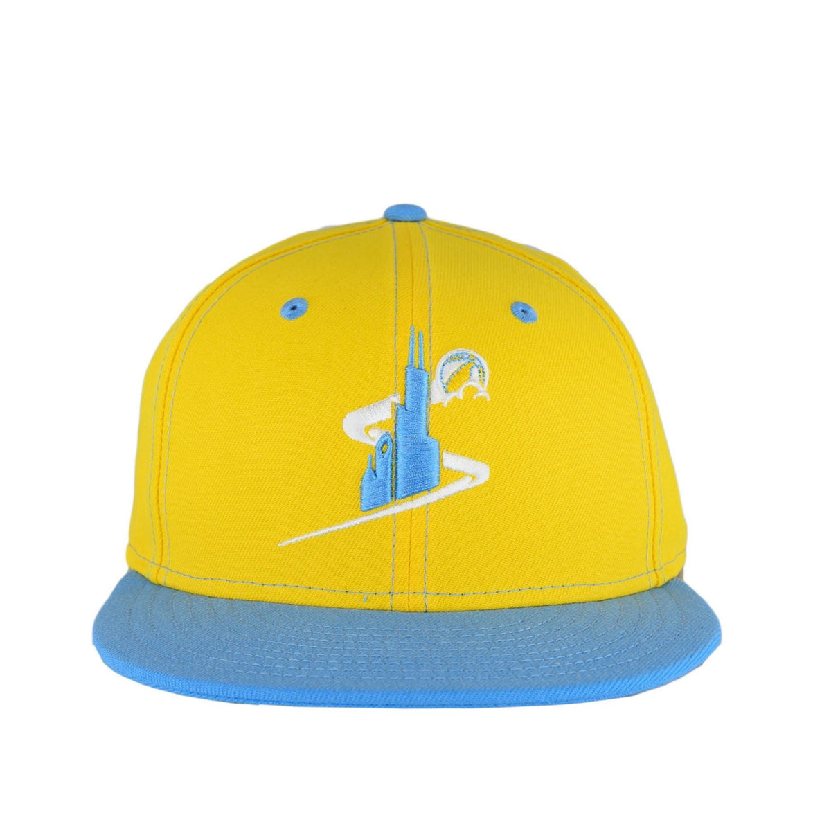 Chicago Sky Yellow/Radiant Blue New Era Snapback Hat product image 3, provided for visual reference and product detail review