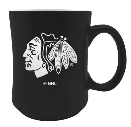 Chicago Blackhawks Black 19oz. Starter Ceramic Coffee Mug product image 1, provided for visual reference and product detail