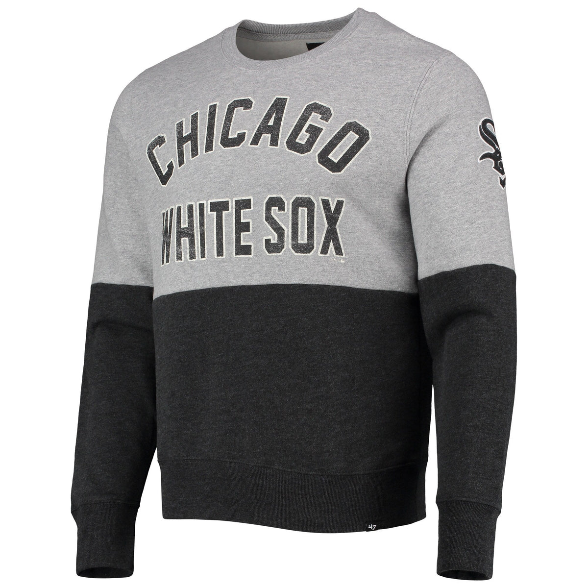 Chicago White Sox '47 Heathered Gray/Heathered Black Two-Toned Men Pullover Sweatshirt product image 2, provided for visual