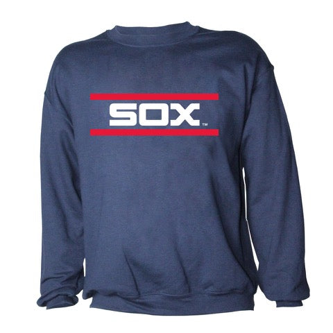 Chicago White Sox 1976 -1986 Logo Navy Crew Neck Sweatshirt product image 1, provided for visual reference and product