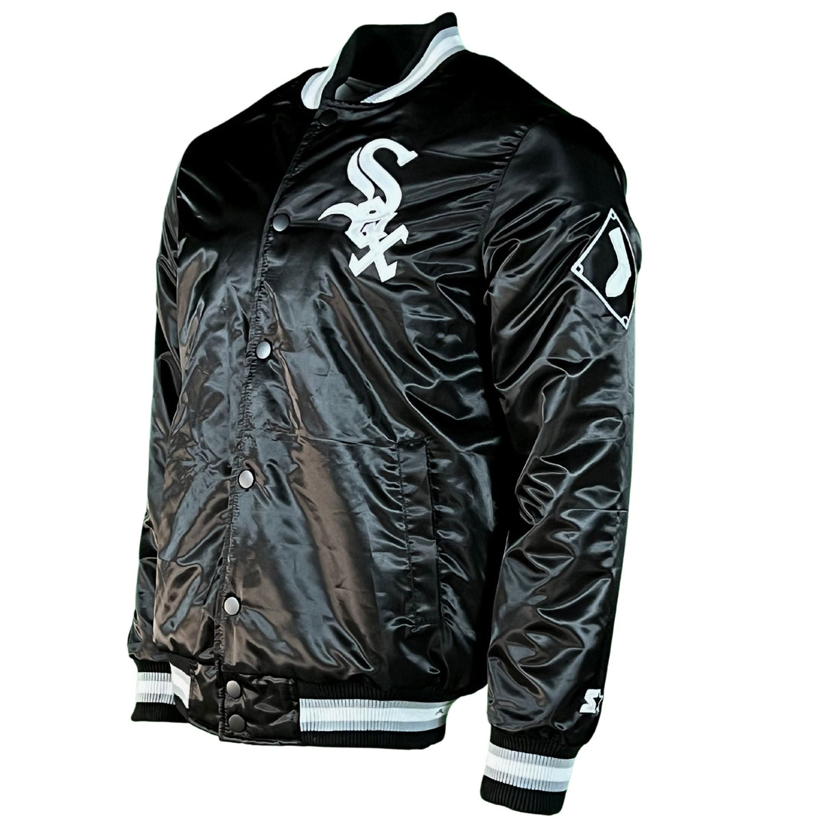 Chicago White Sox Black Vintage Starter Jacket product image 1, provided for visual reference and product detail review