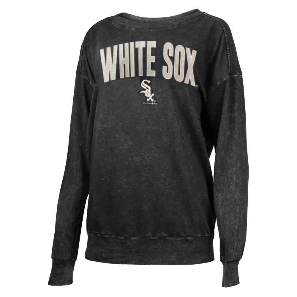Chicago White Sox Mineral Wash Logo Fleece Women Pullover Crew product image 1, provided for visual reference and product