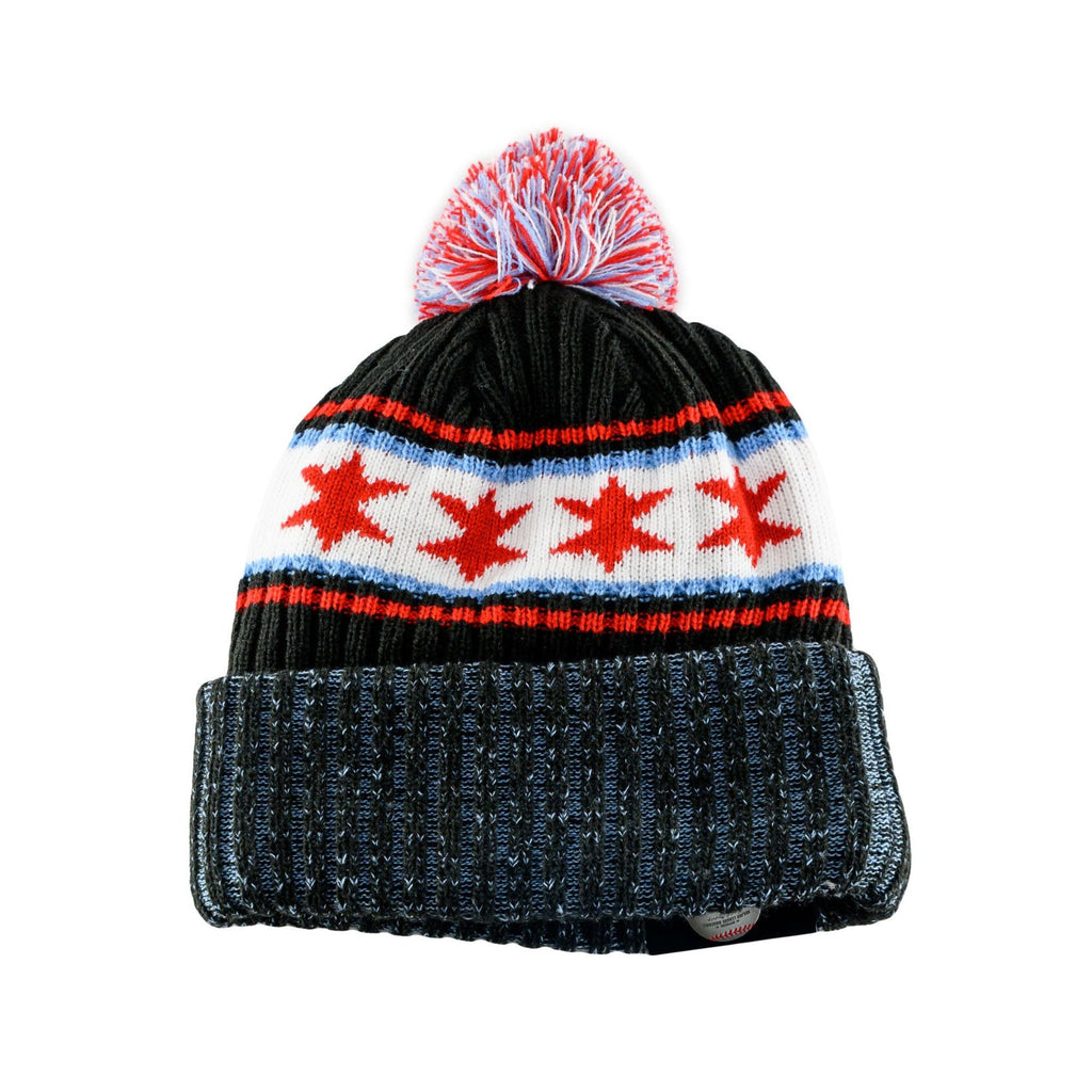 Chicago White Sox Black 6 Dart Cuff Knit Beanie product image 2, provided for visual reference and product detail review