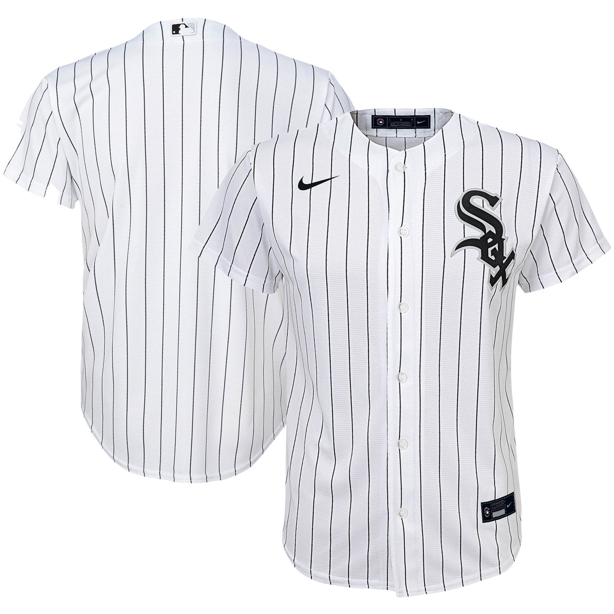 Chicago White Sox Nike Youth Home Pinstripe Replica Jersey product image 1, provided for visual reference and product detail