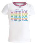 Chicago White Sox Youth Multicolor Split Scoop w/ Iridescent Glitter T-Shirt product image 1, provided for visual reference